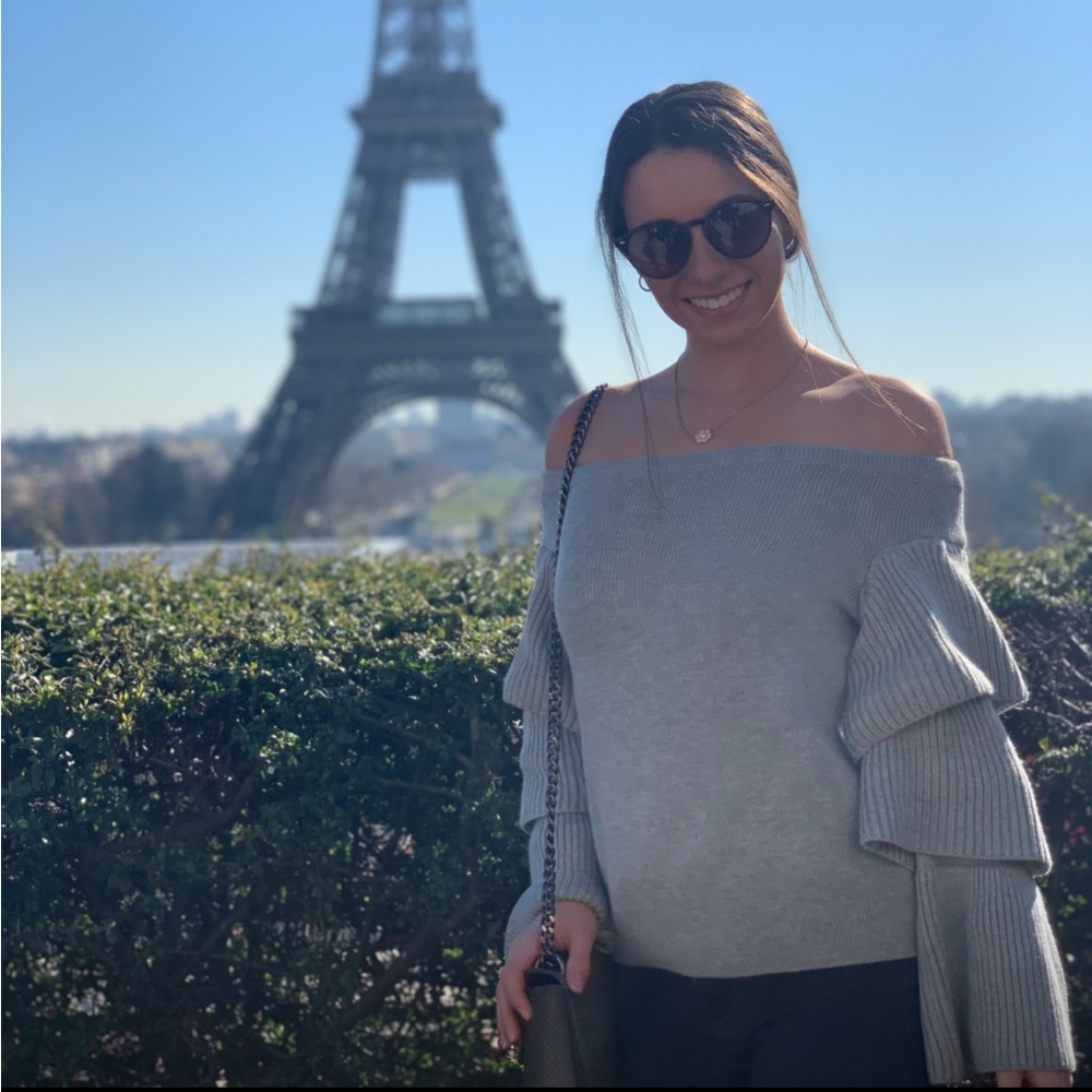 Gray Off The Shoulder Top